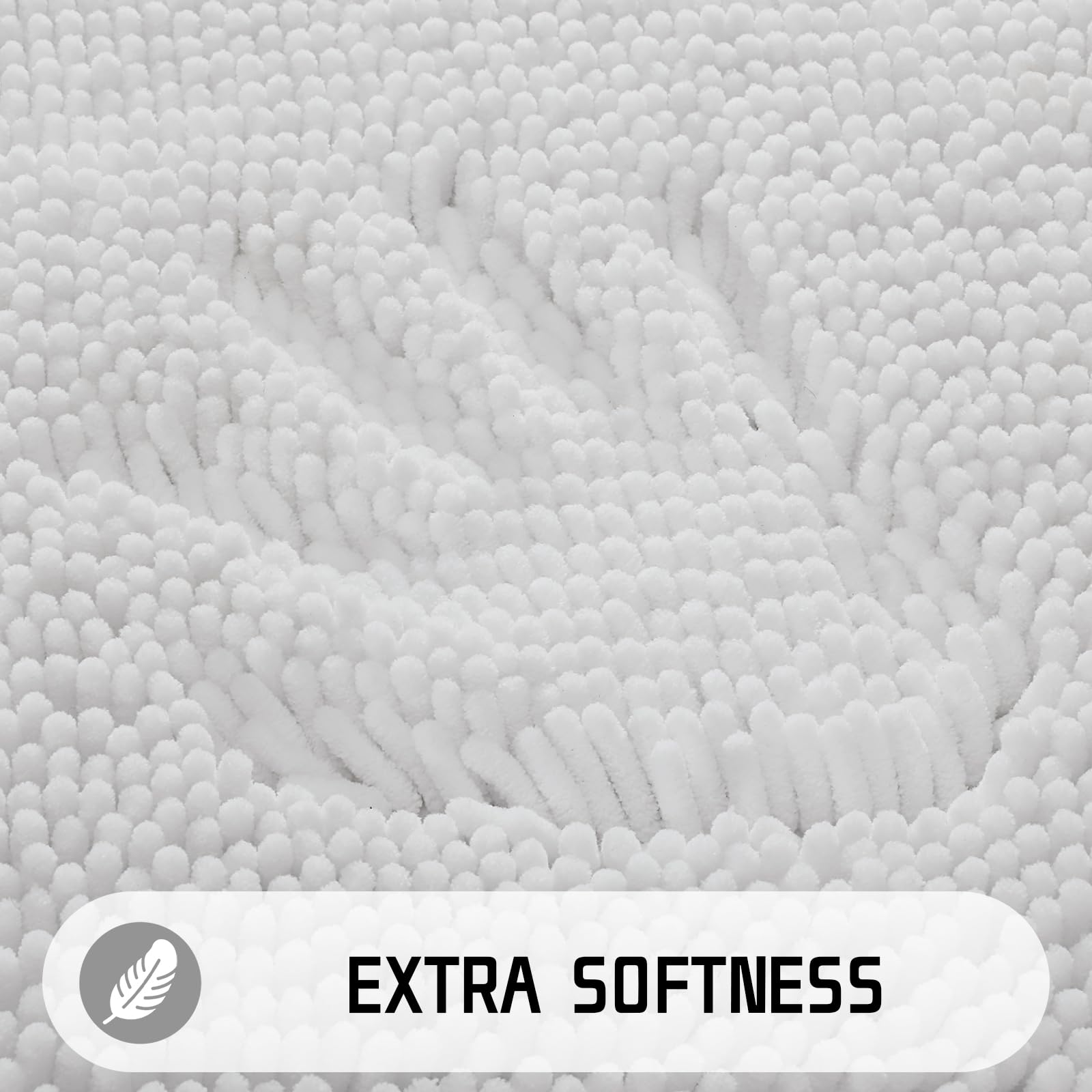 Yimobra Bathroom Rugs, 44 ' ' X 24 ' ', Extra Soft Chenille Bath Rugs, Non-Slip, Water Absorbent, Thick Floor Mat With Machine W